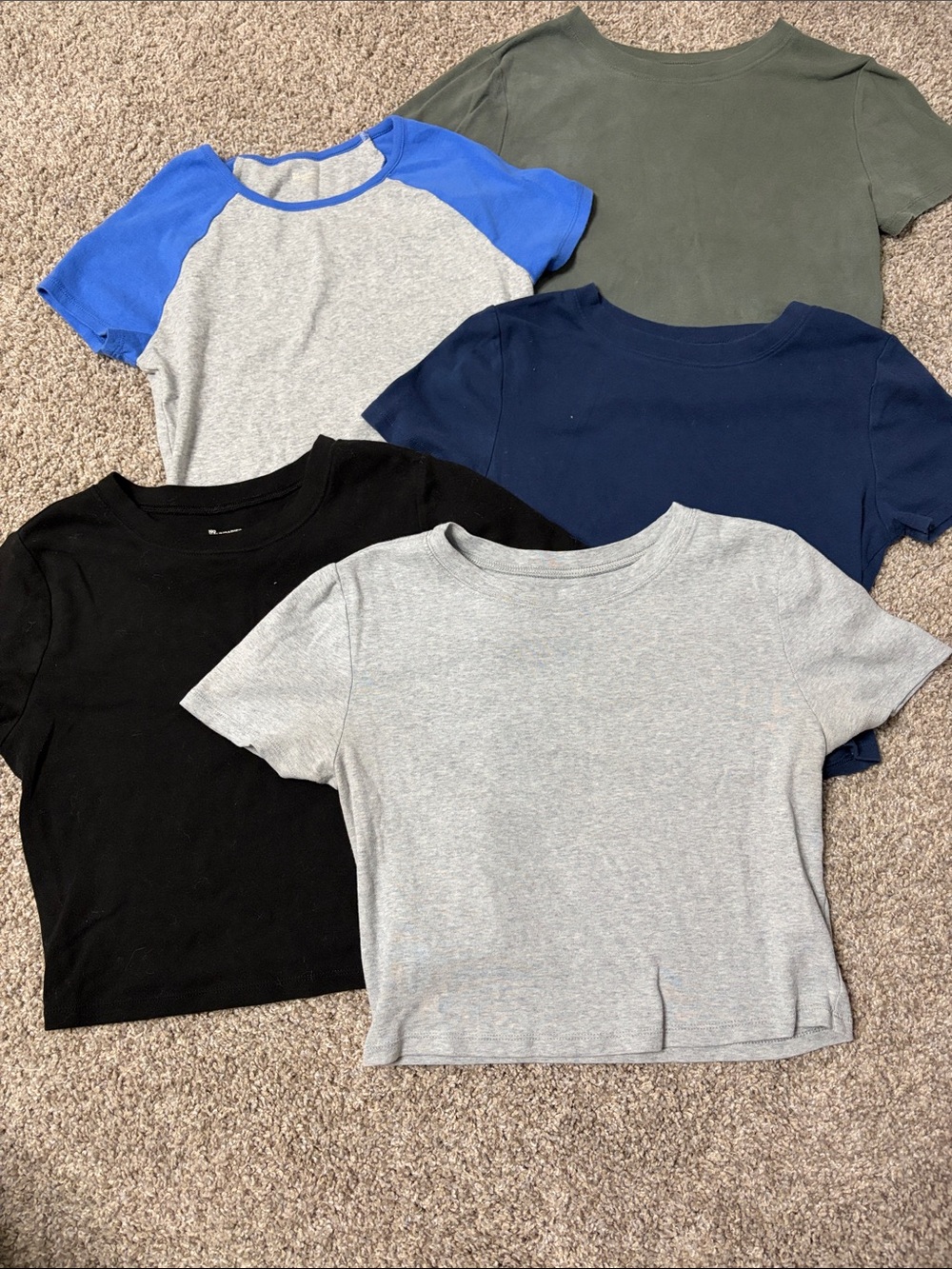 No Boundaries Short Sleeve Tee Pack - Gray, Black, Navy, Olive & Blue Raglan